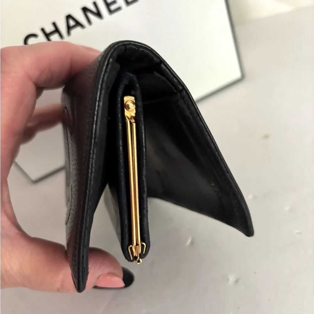 Authentic Chanel bifold black wallet